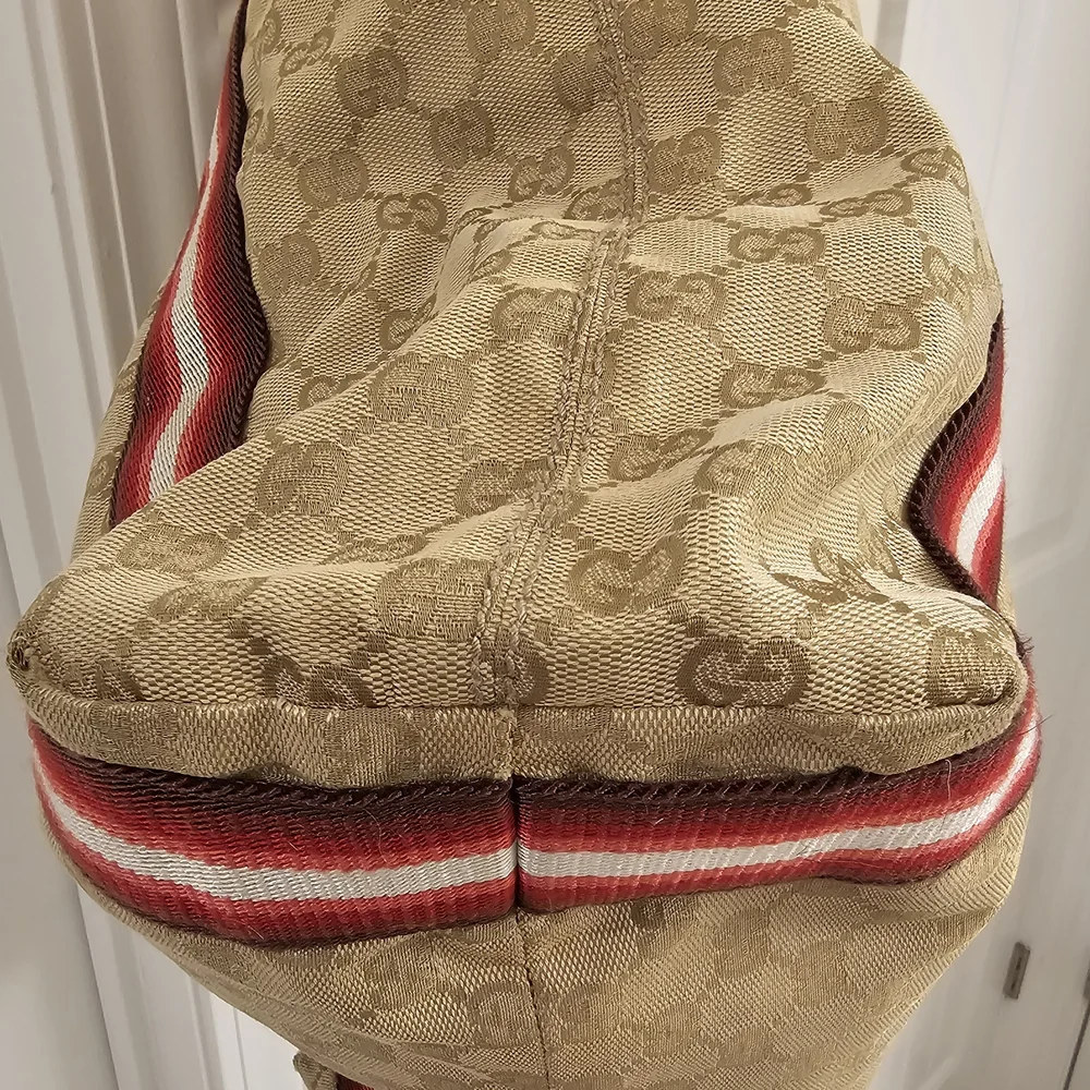 Gucci Monogram Tote with Red Netting